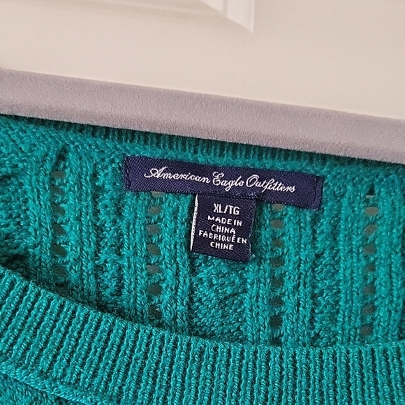 American Eagle Outfitters Sweater Teal Scoop Neck Women’s Size XL - Picture 2 of 10